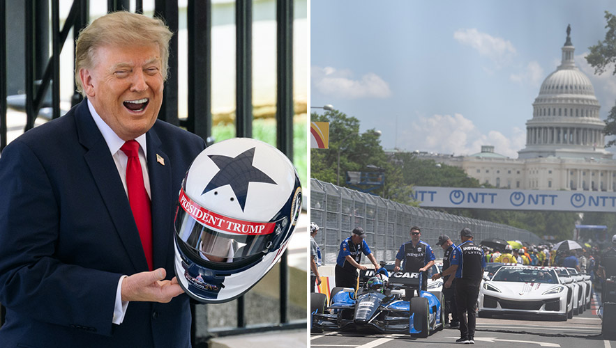 Trump gets cheers at D.C. IndyCar race after boos at World Cup and NBA Finals